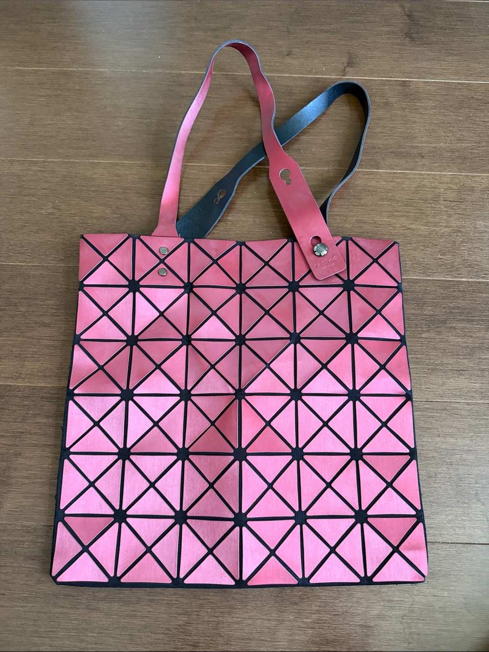 Issey Miyake Pink Geometric Tote Bag